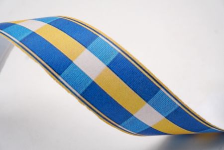 Lebhaftes Blau & Gelb Karoband_AI